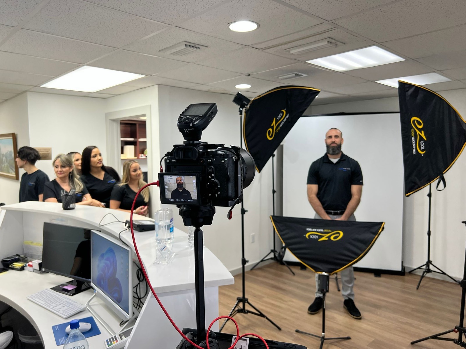 Studio headshot session with the client's team