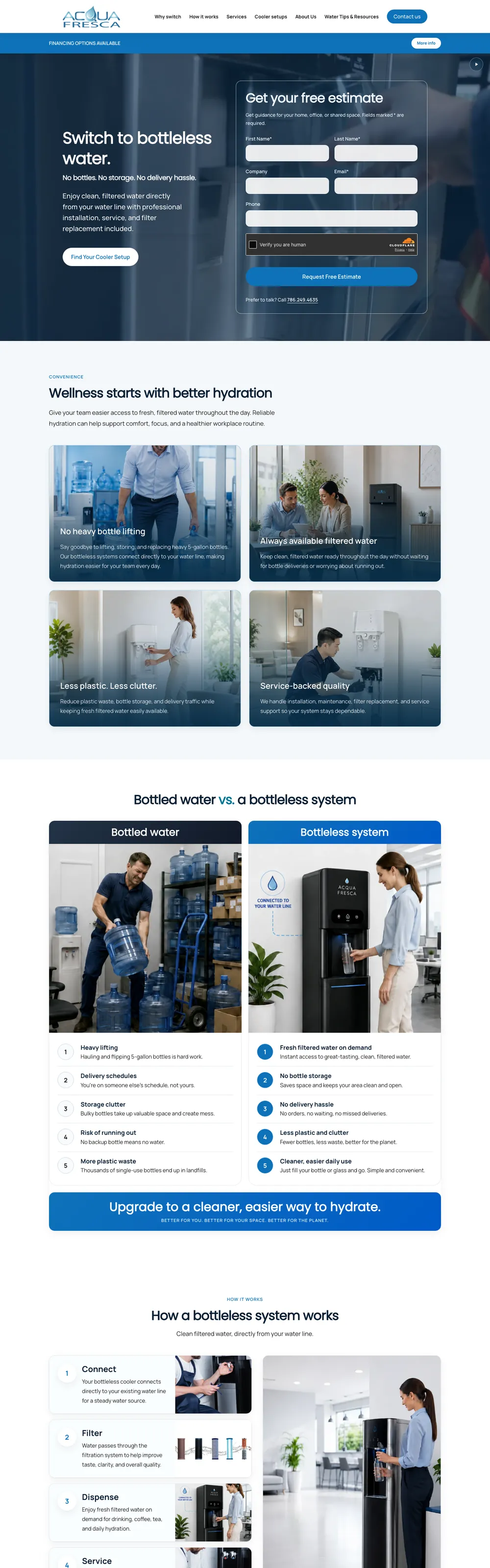 Website we designed and built for Acqua Fresca