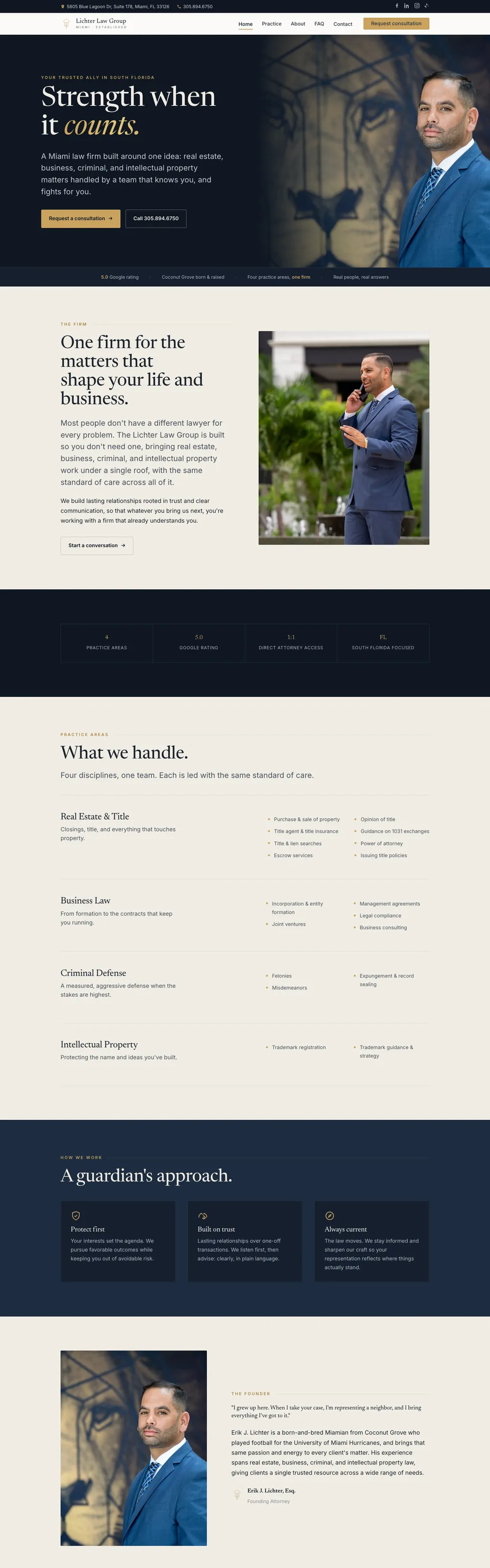 Website we designed and built for The Lichter Law Group