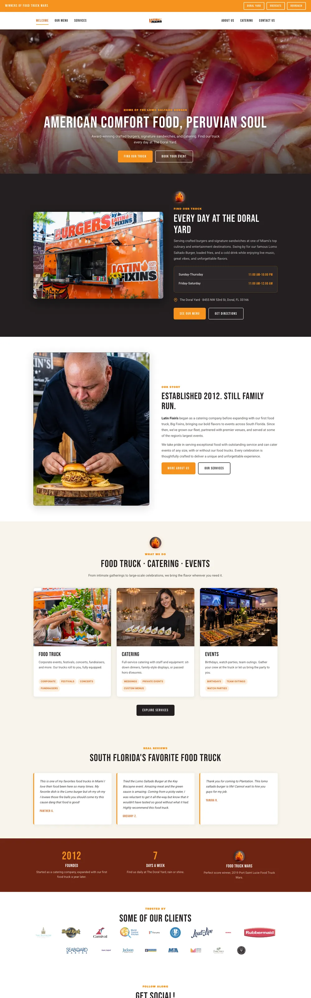 Website we designed and built for Latin Fixin's