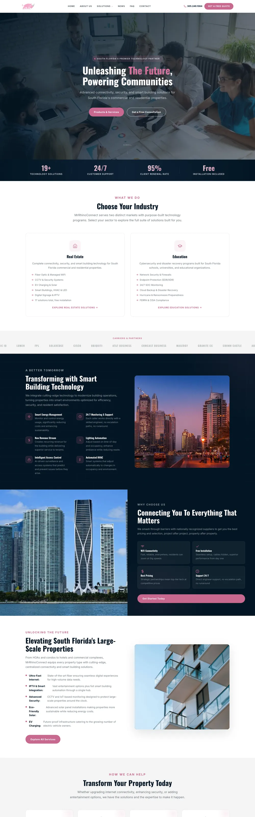 Website we designed and built for Mr. Rhino Connect