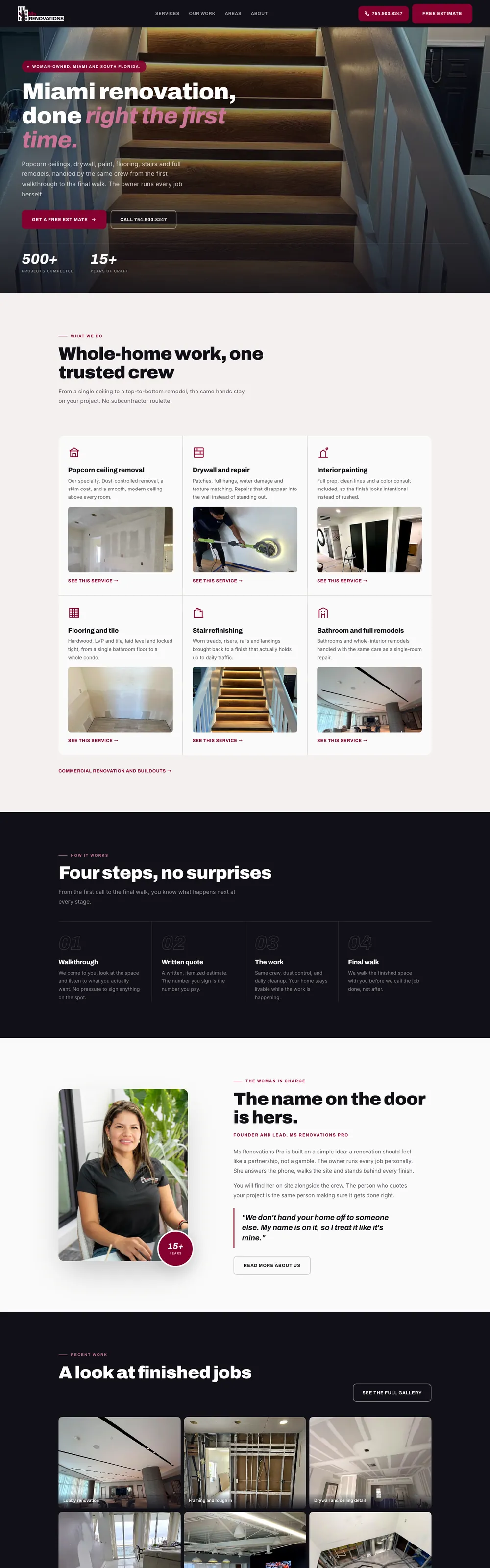 Website we designed and built for Ms Renovations Pro