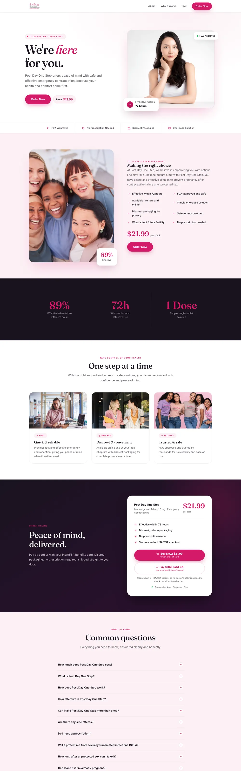 Website we designed and built for Post Day One Step