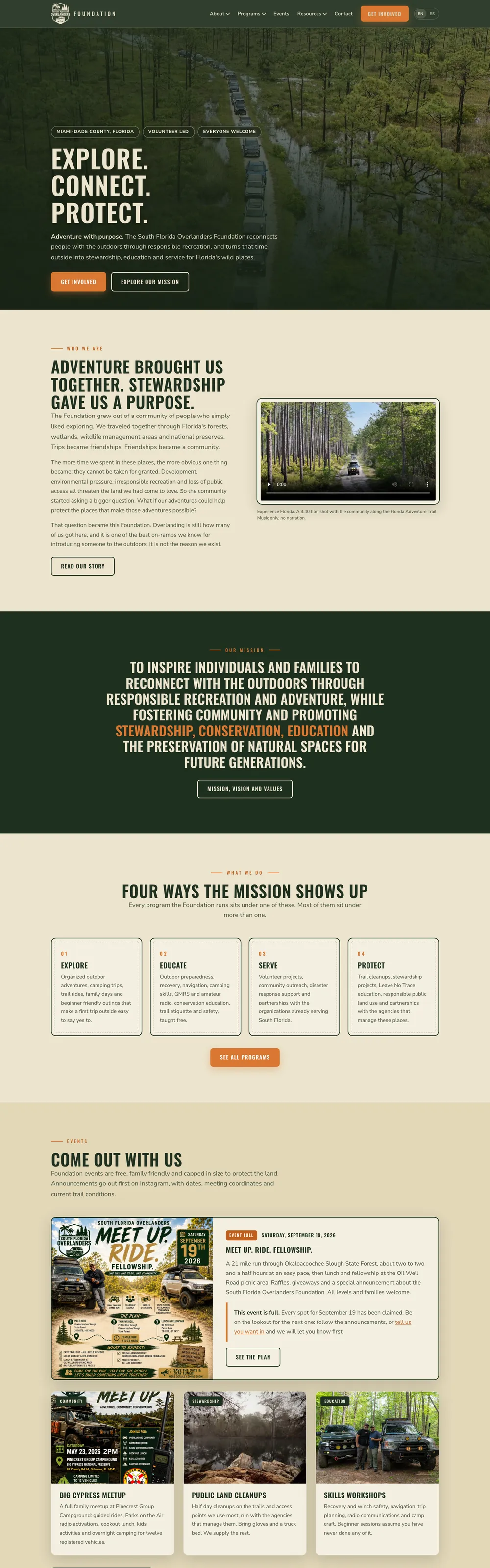 Website we designed and built for SOFLO Overlander